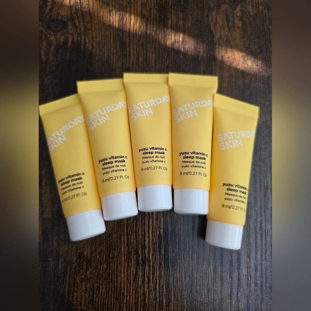 Saturday Skin, Yuzu Vitamin C Sleep Mask, 8ml, BUNDLE of 5, Travel Size